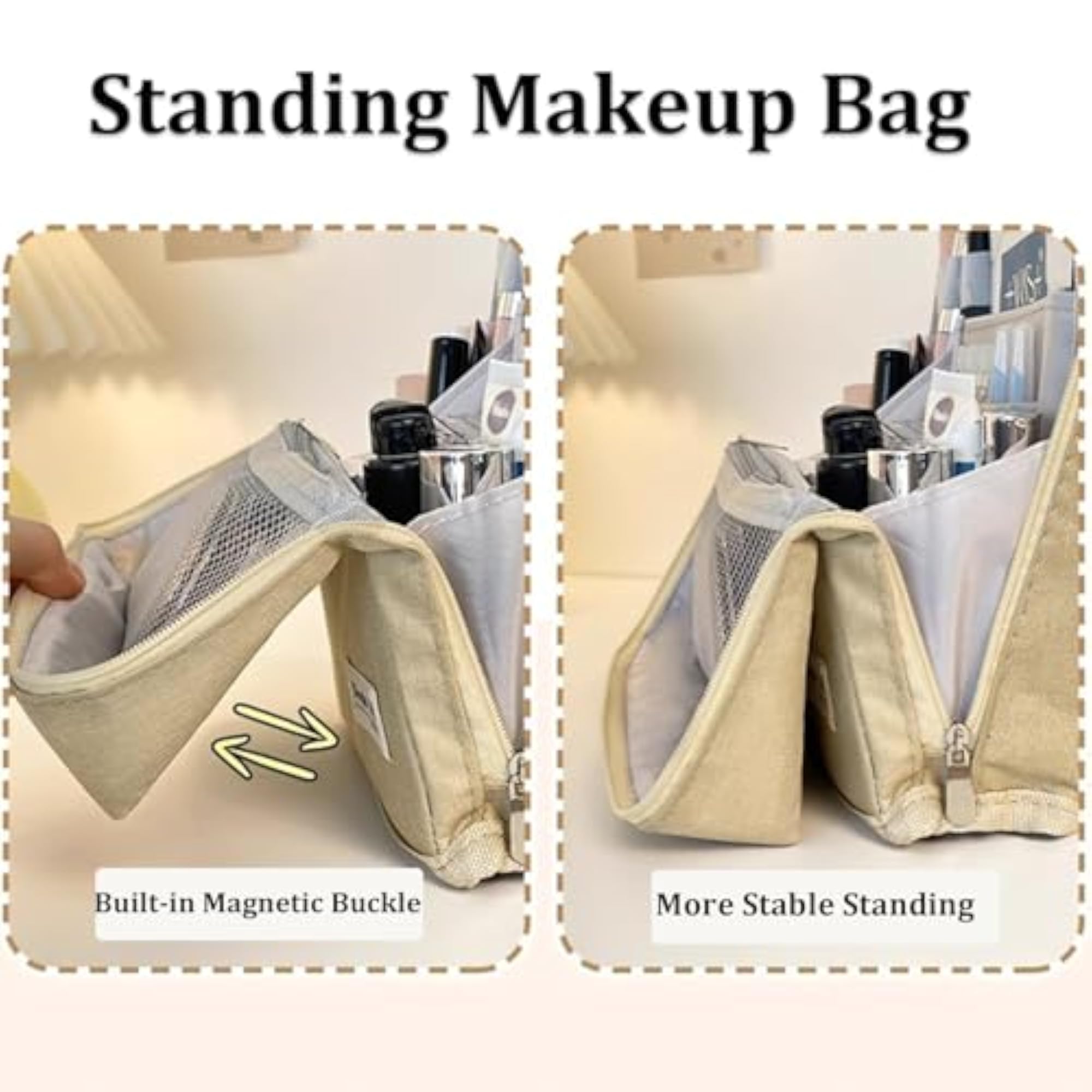Portable Large Capacity Makeup Bag, Waterproof Multipurpose Toiletry Organizer